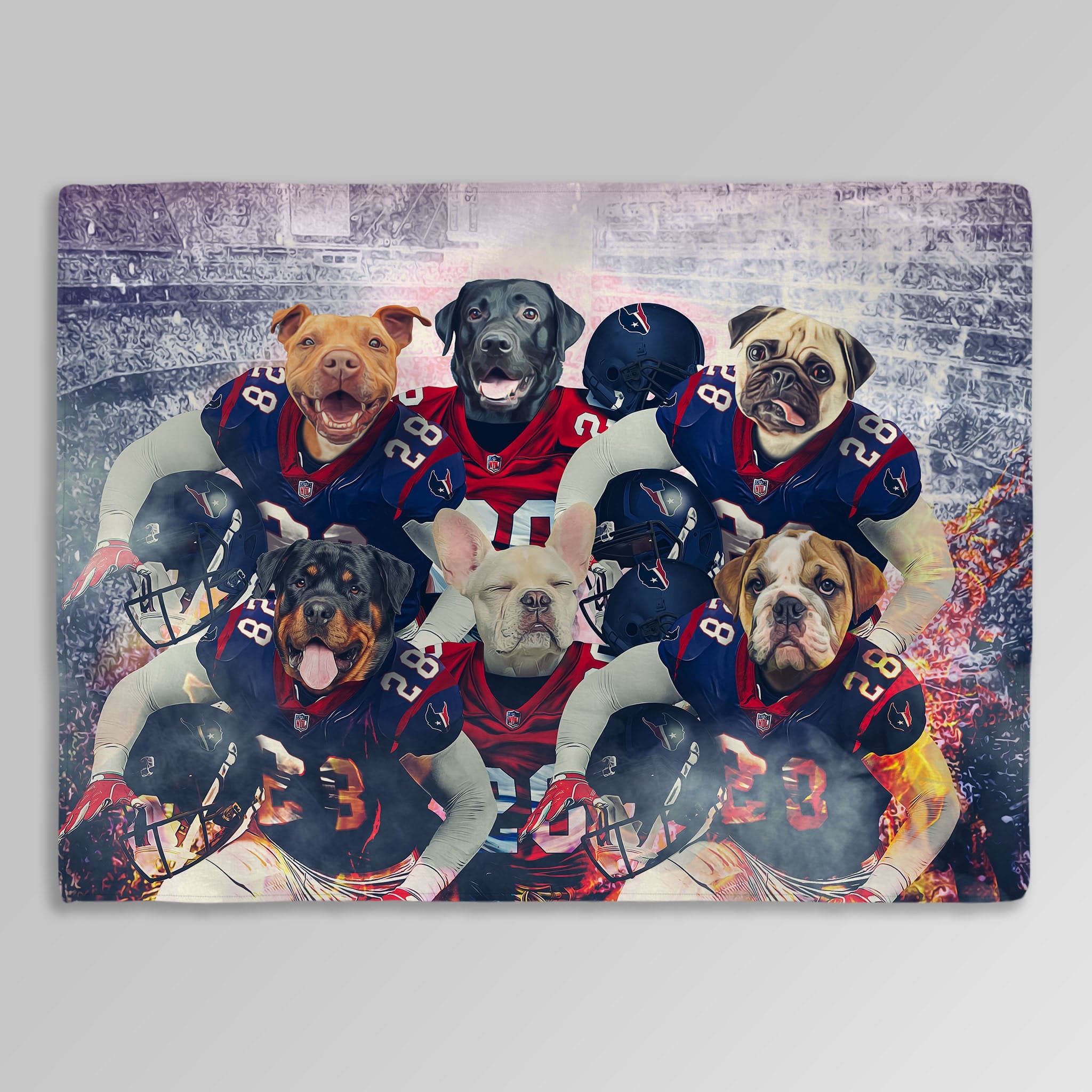&#39;Houston Doggos&#39; Personalized 6 Pet Blanket