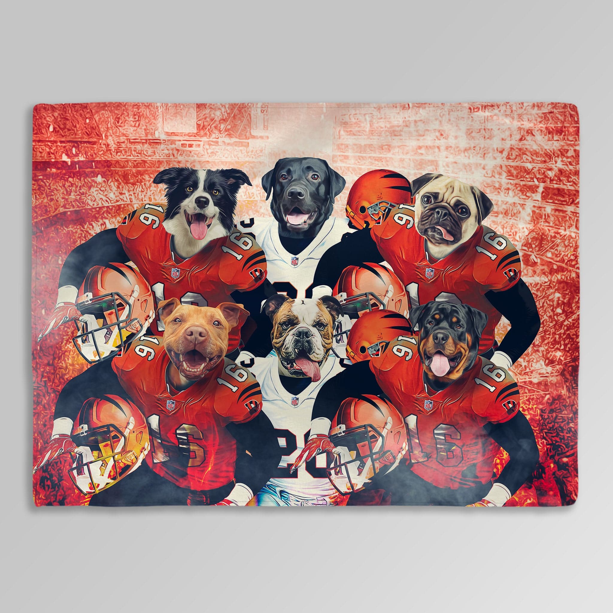 &#39;Cincinnati Doggos&#39; Personalized 6 Pet Blanket