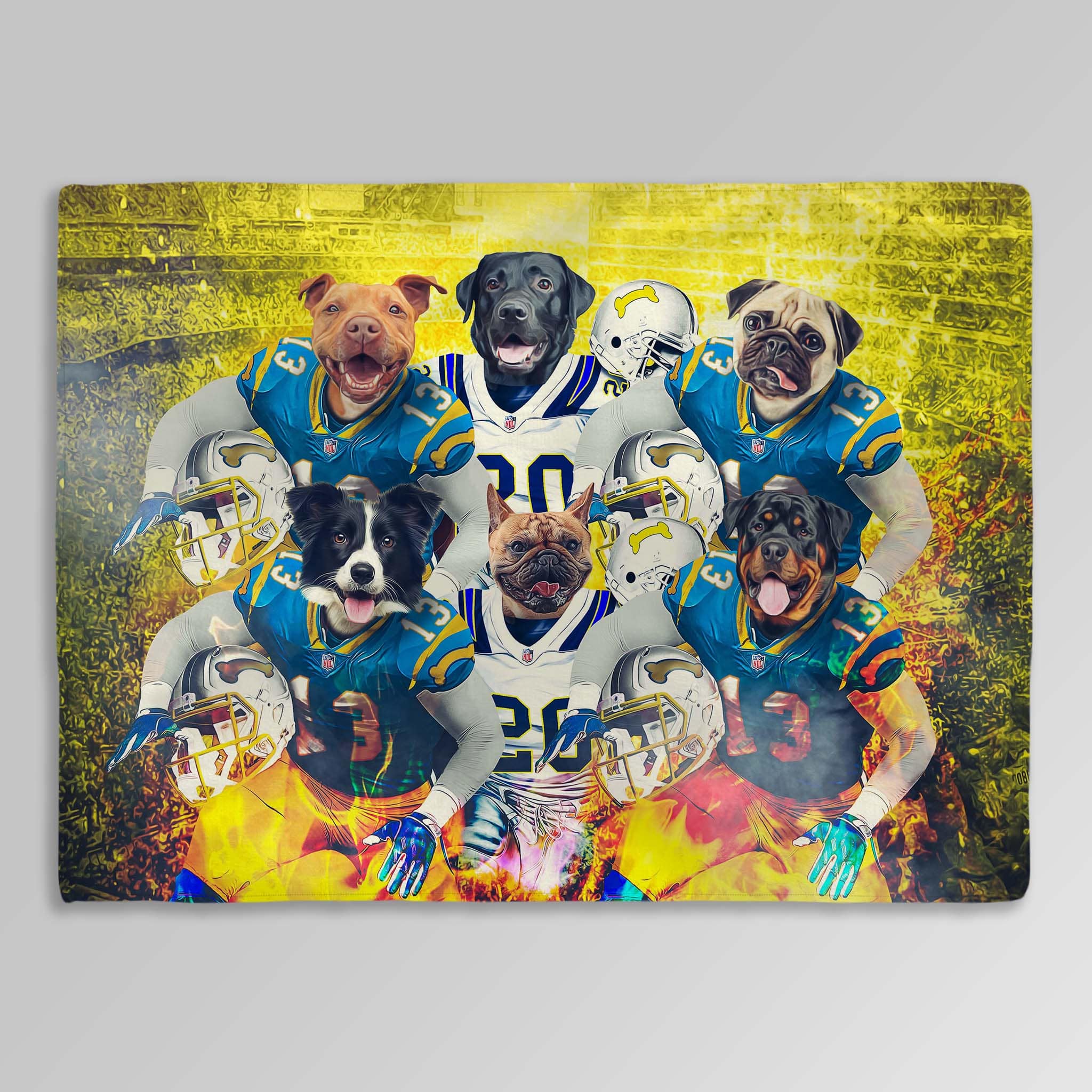 &#39;San Diego Doggos&#39; Personalized 6 Pet Blanket