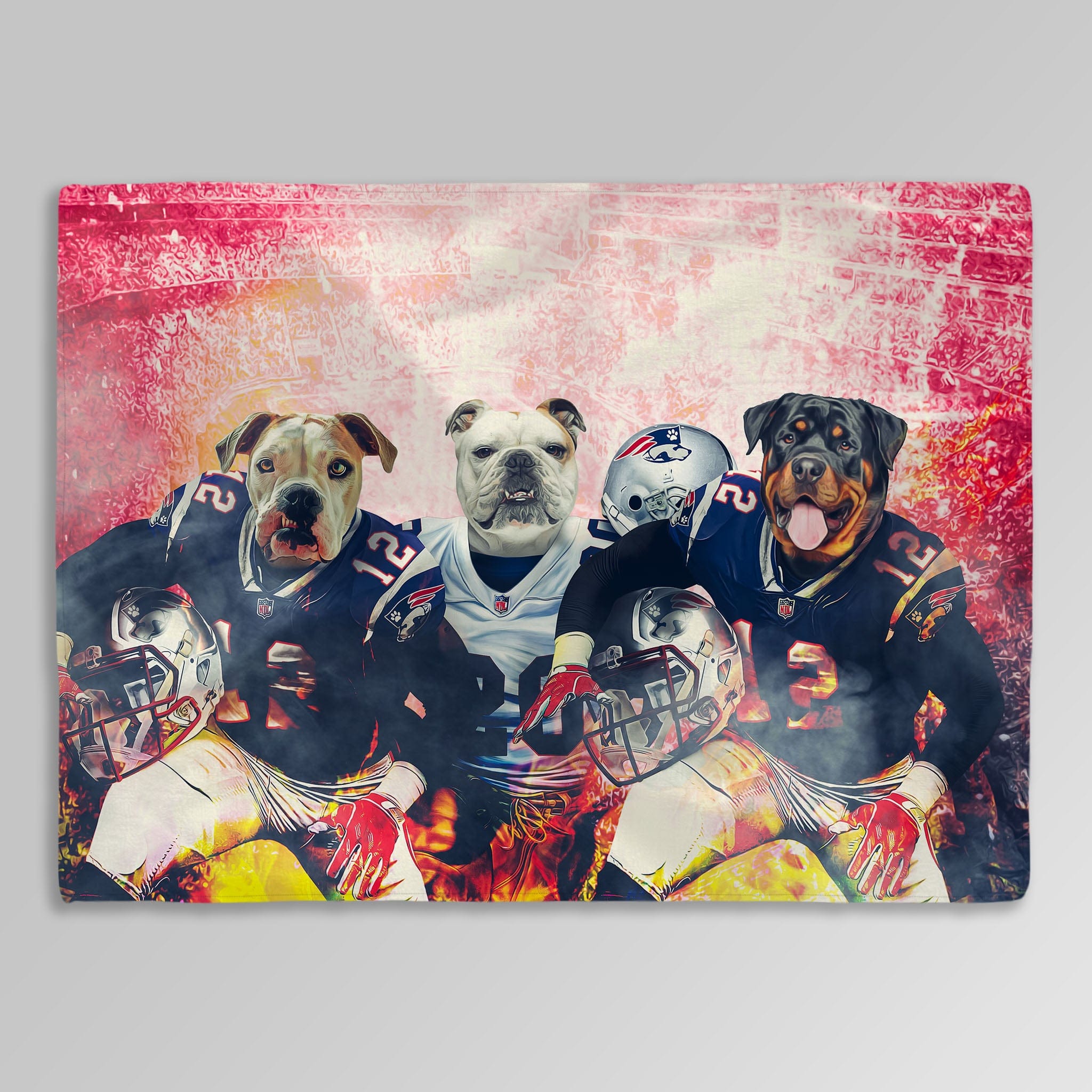 &#39;New England Doggos&#39; Personalized 3 Pet Blanket