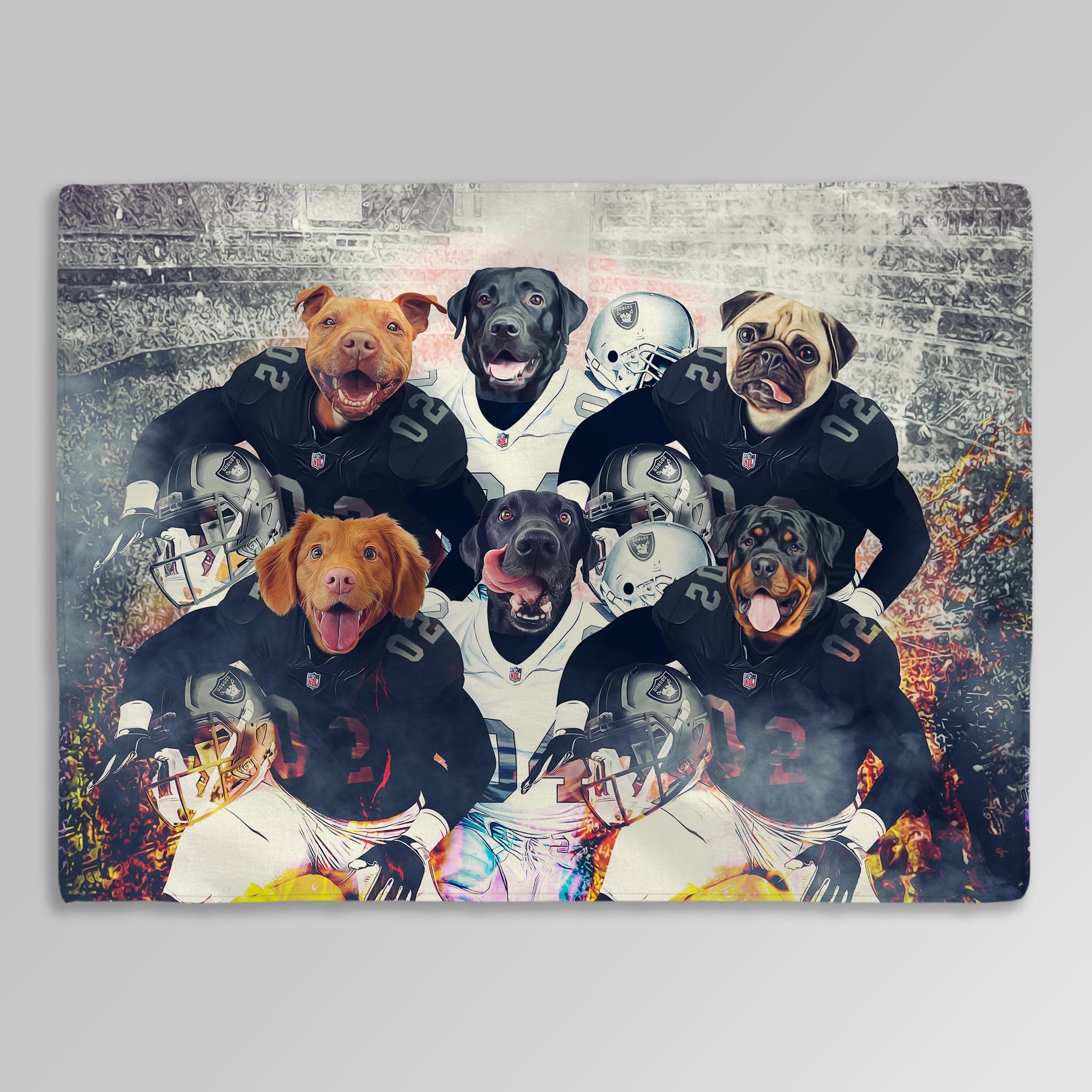&#39;Oakland Doggos&#39; Personalized 6 Pet Blanket