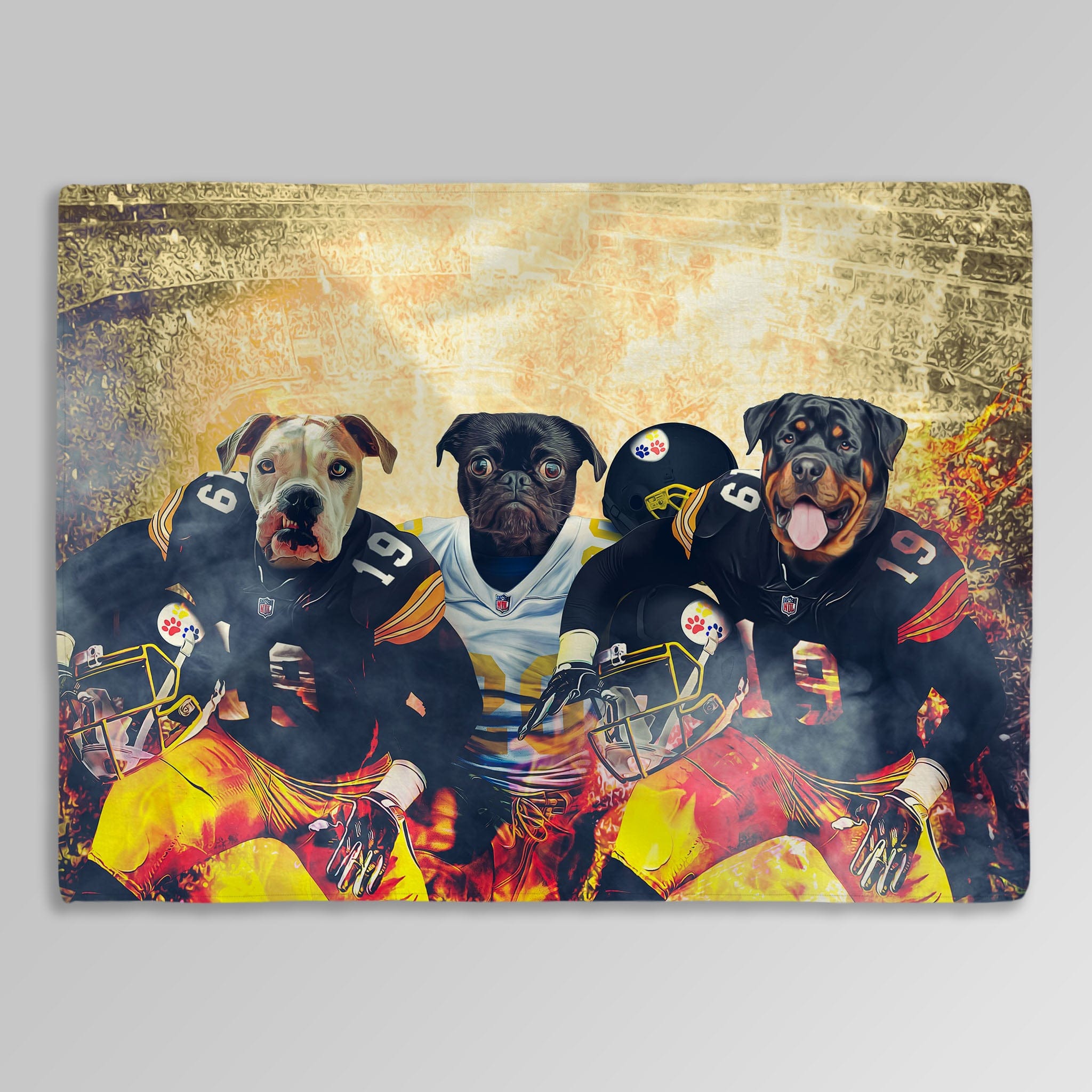 &#39;Pittsburgh Doggos&#39; Personalized 3 Pet Blanket
