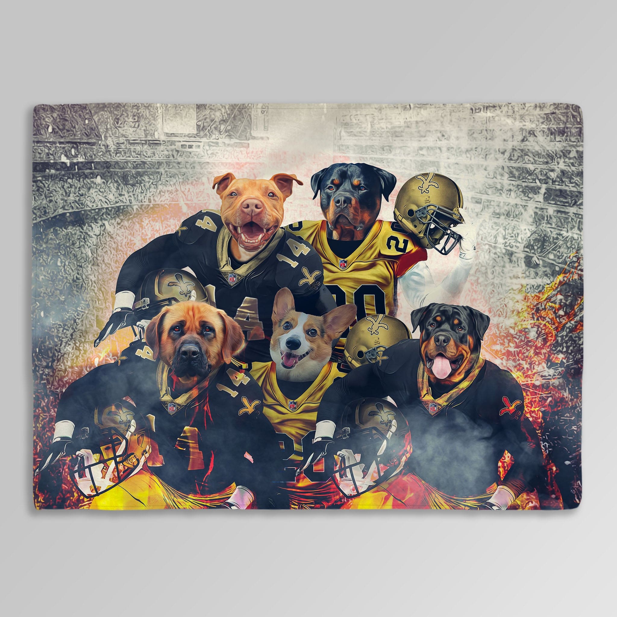 &#39;New Orleans Doggos&#39; Personalized 5 Pet Blanket