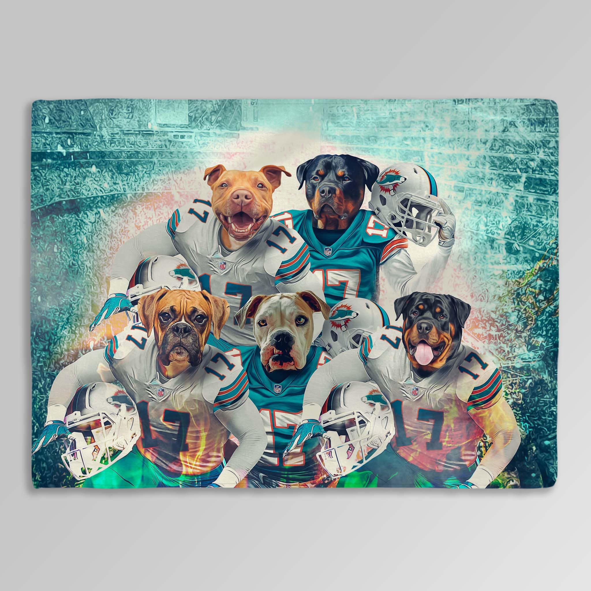 &#39;Miami Doggos&#39; Personalized 5 Pet Blanket