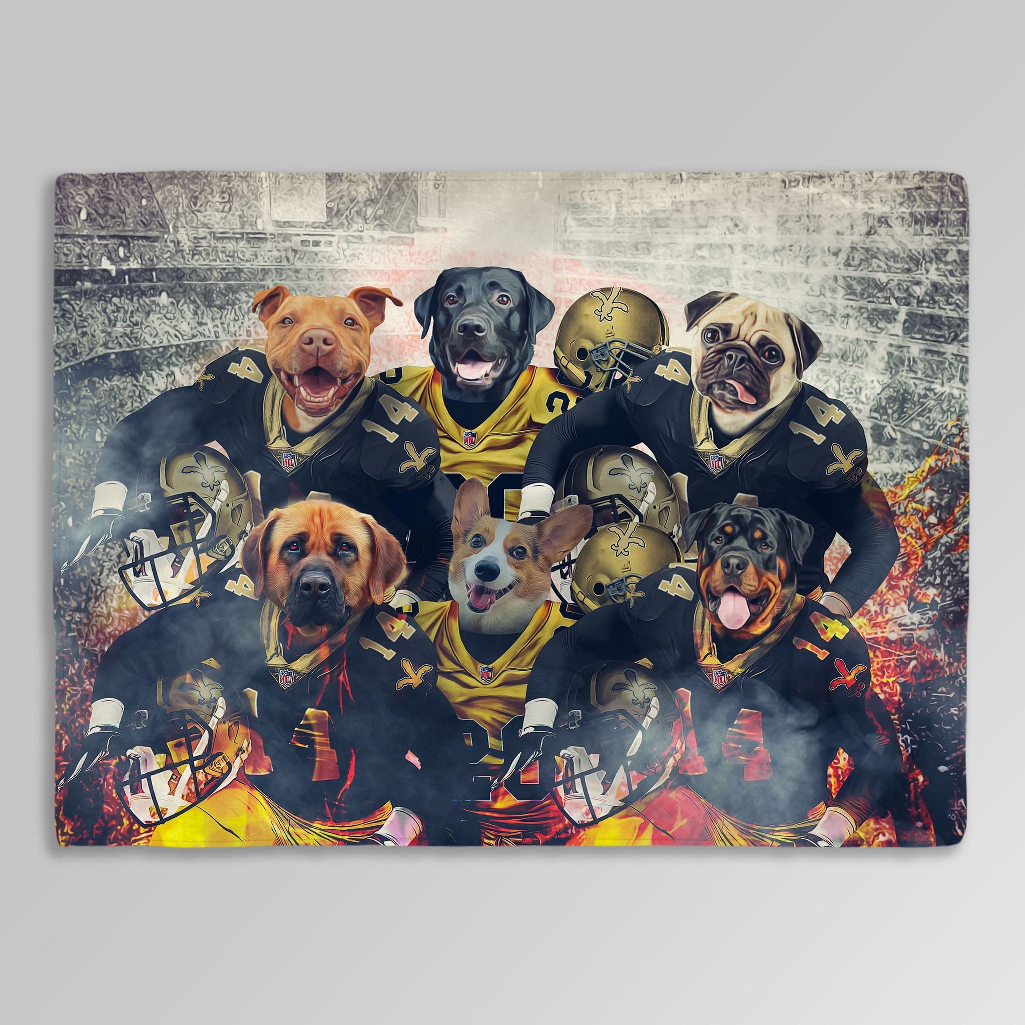 &#39;New Orleans Doggos&#39; Personalized 6 Pet Blanket