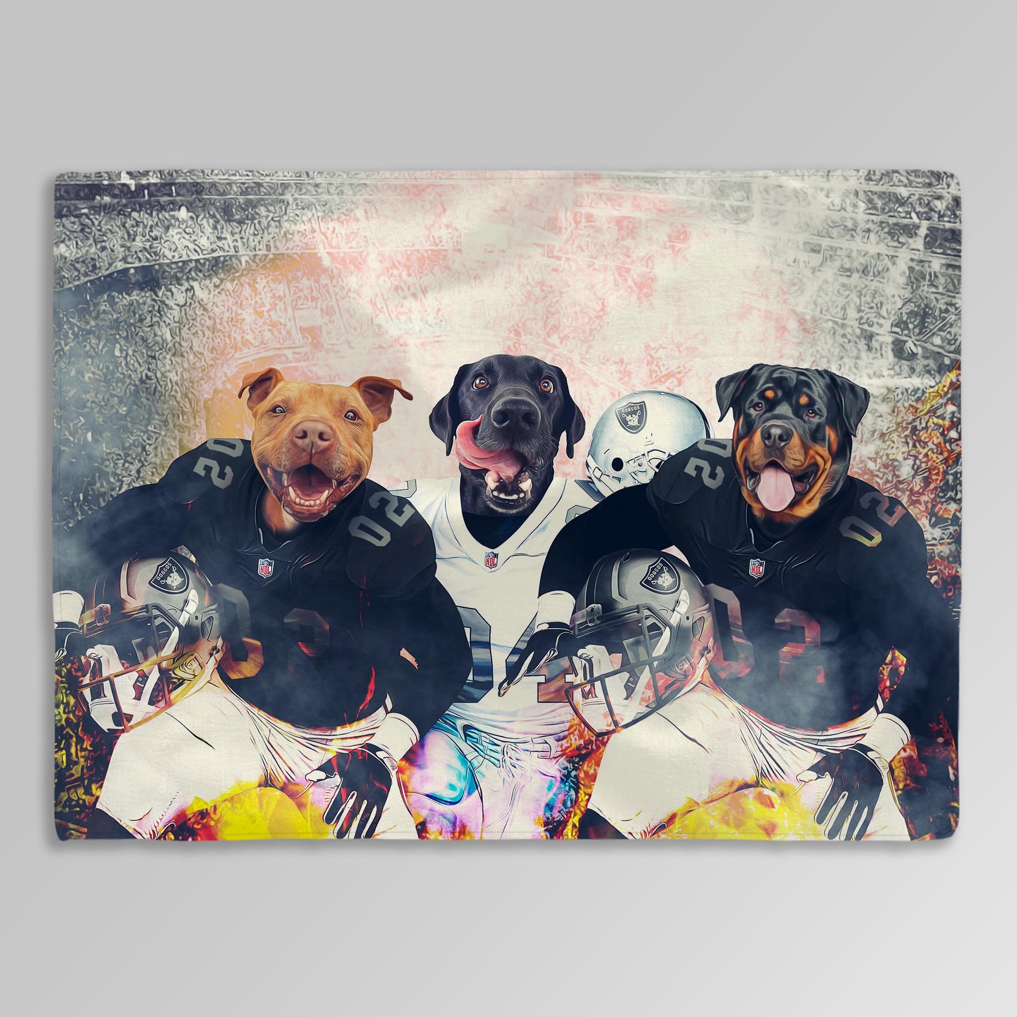 &#39;Oakland Doggos&#39; Personalized 3 Pet Blanket
