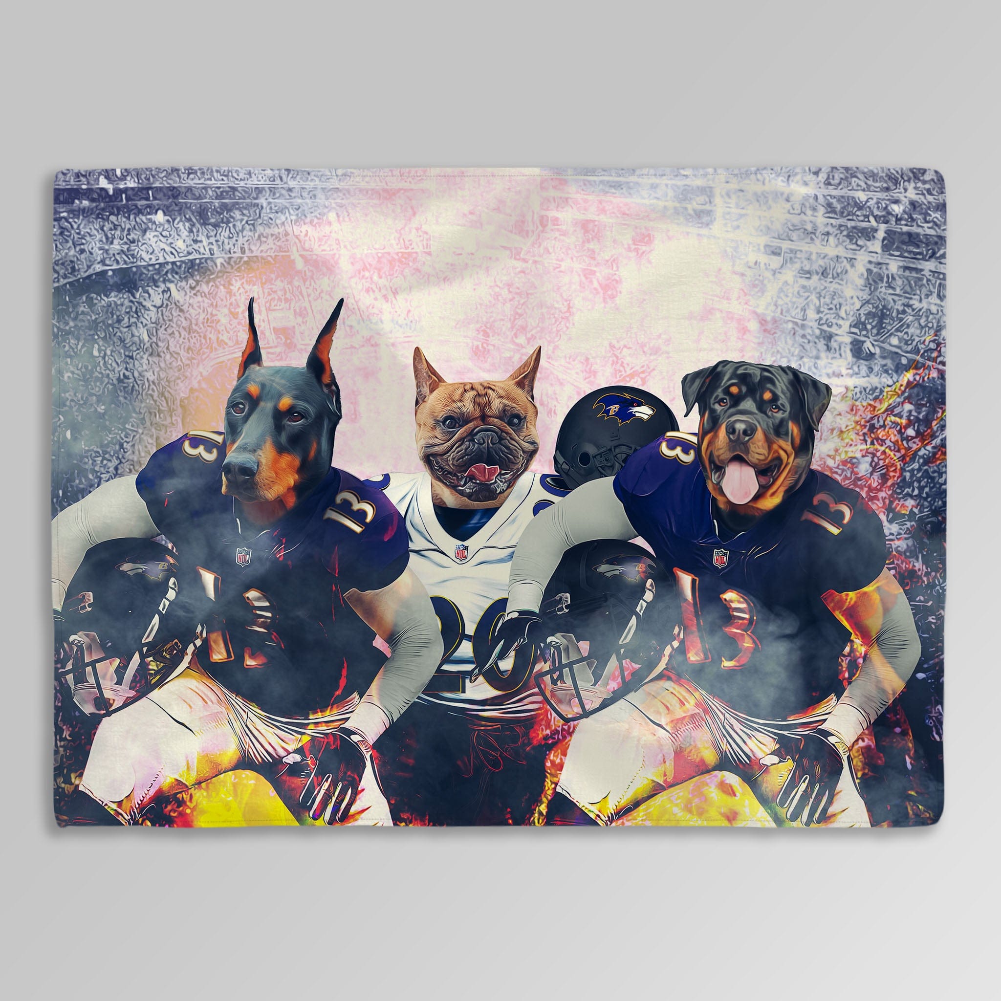 &#39;Baltimore Doggos&#39; Personalized 3 Pet Blanket