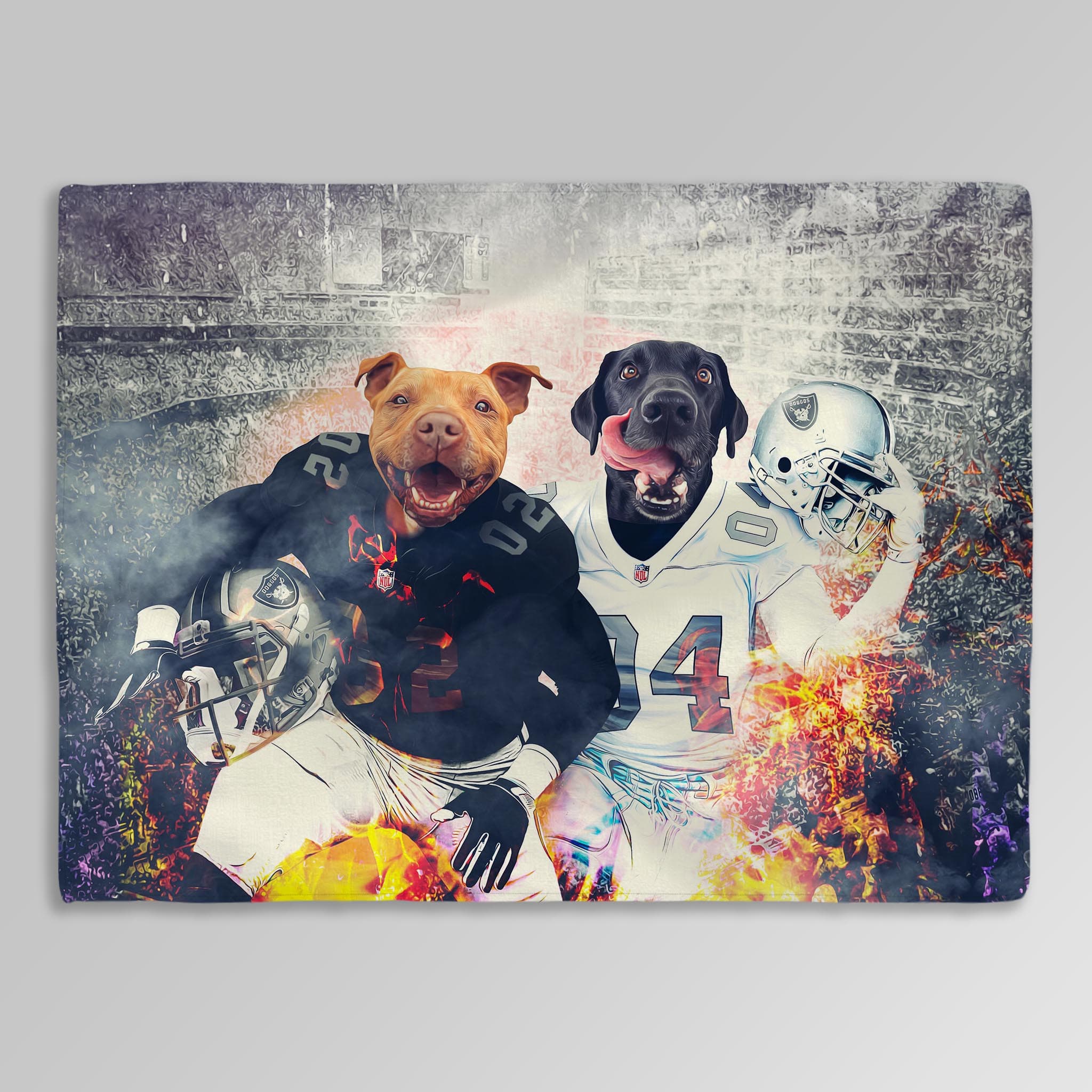 &#39;Oakland Doggos&#39; Personalized 2 Pet Blanket