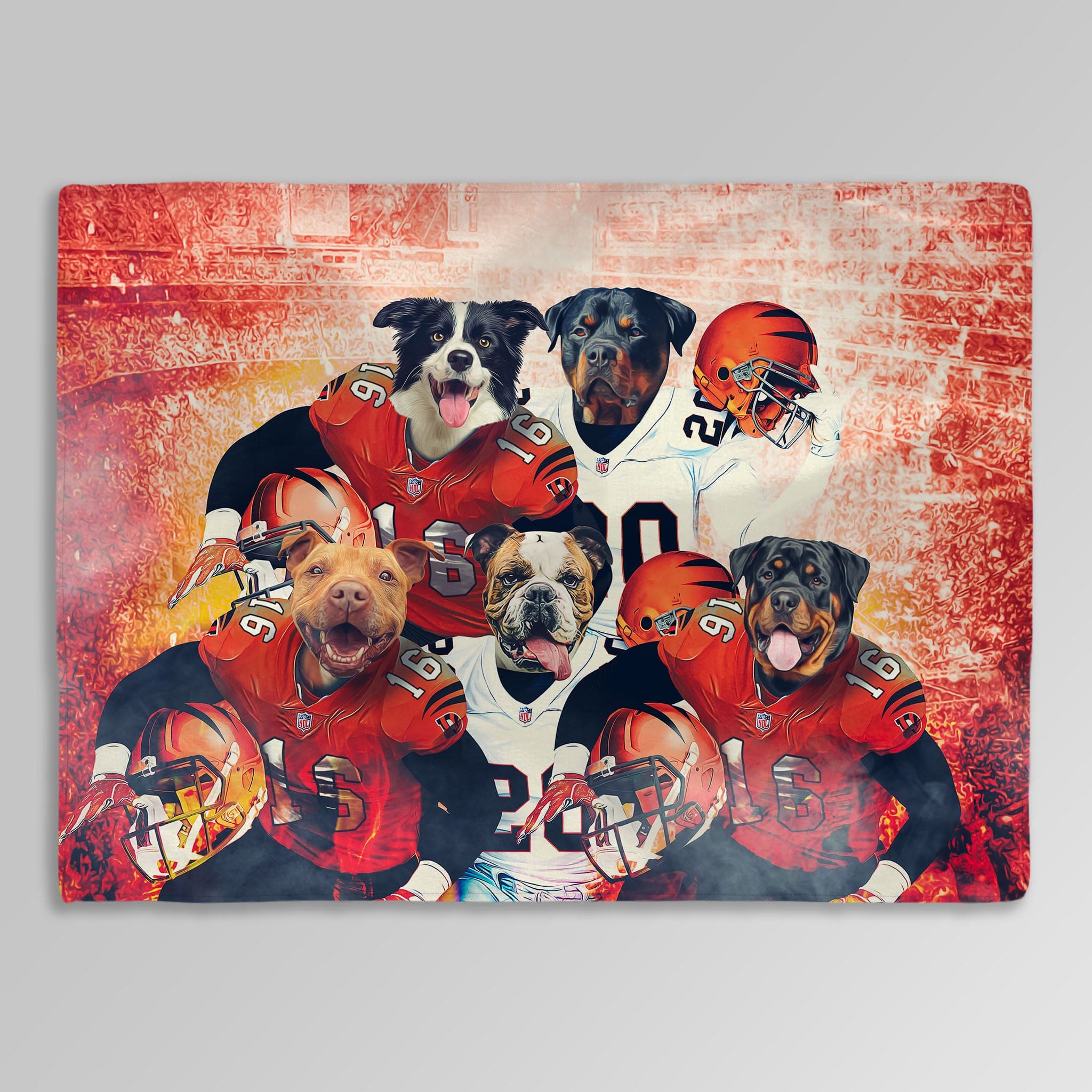 &#39;Cincinnati Doggos&#39; Personalized 5 Pet Blanket
