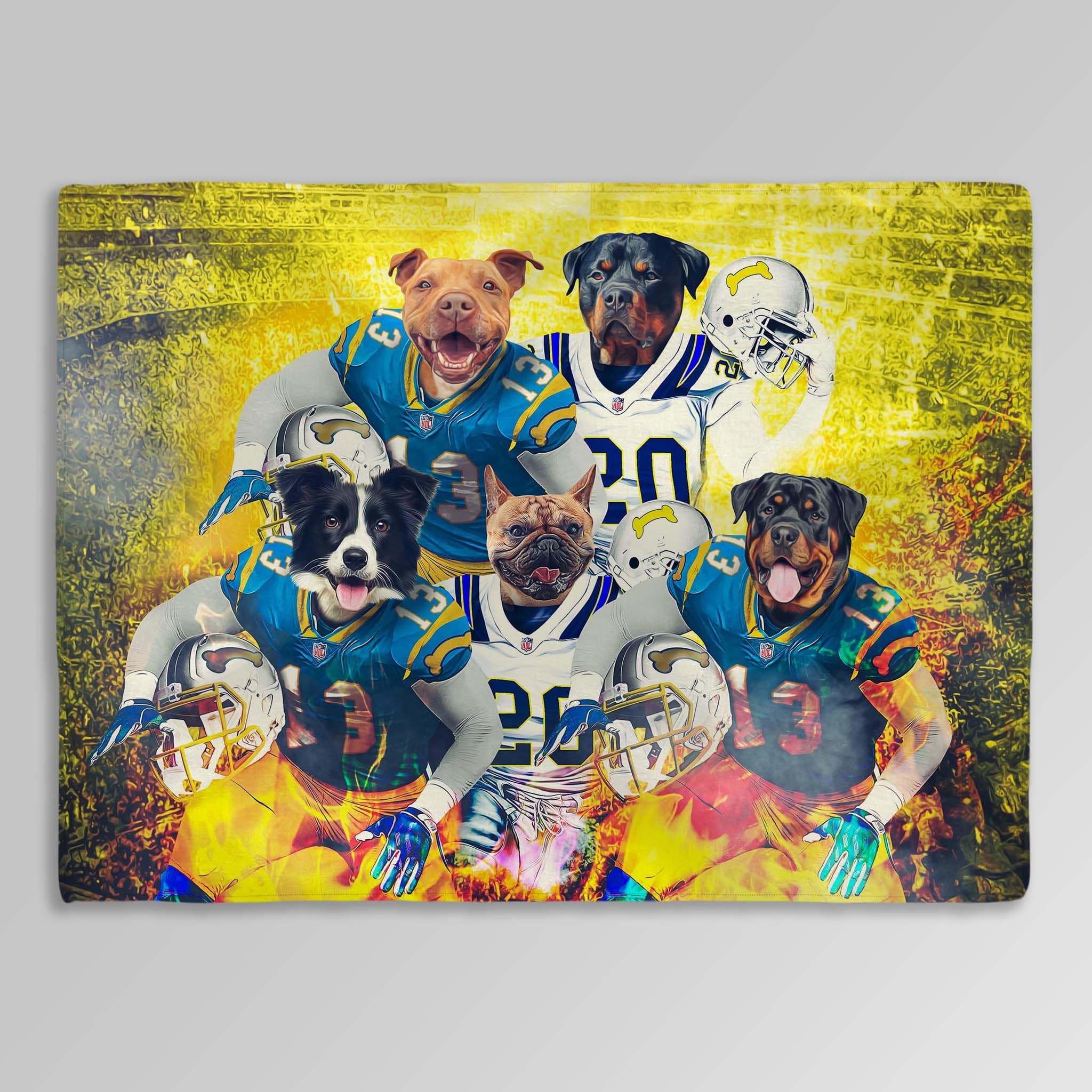 &#39;San Diego Doggos&#39; Personalized 5 Pet Blanket