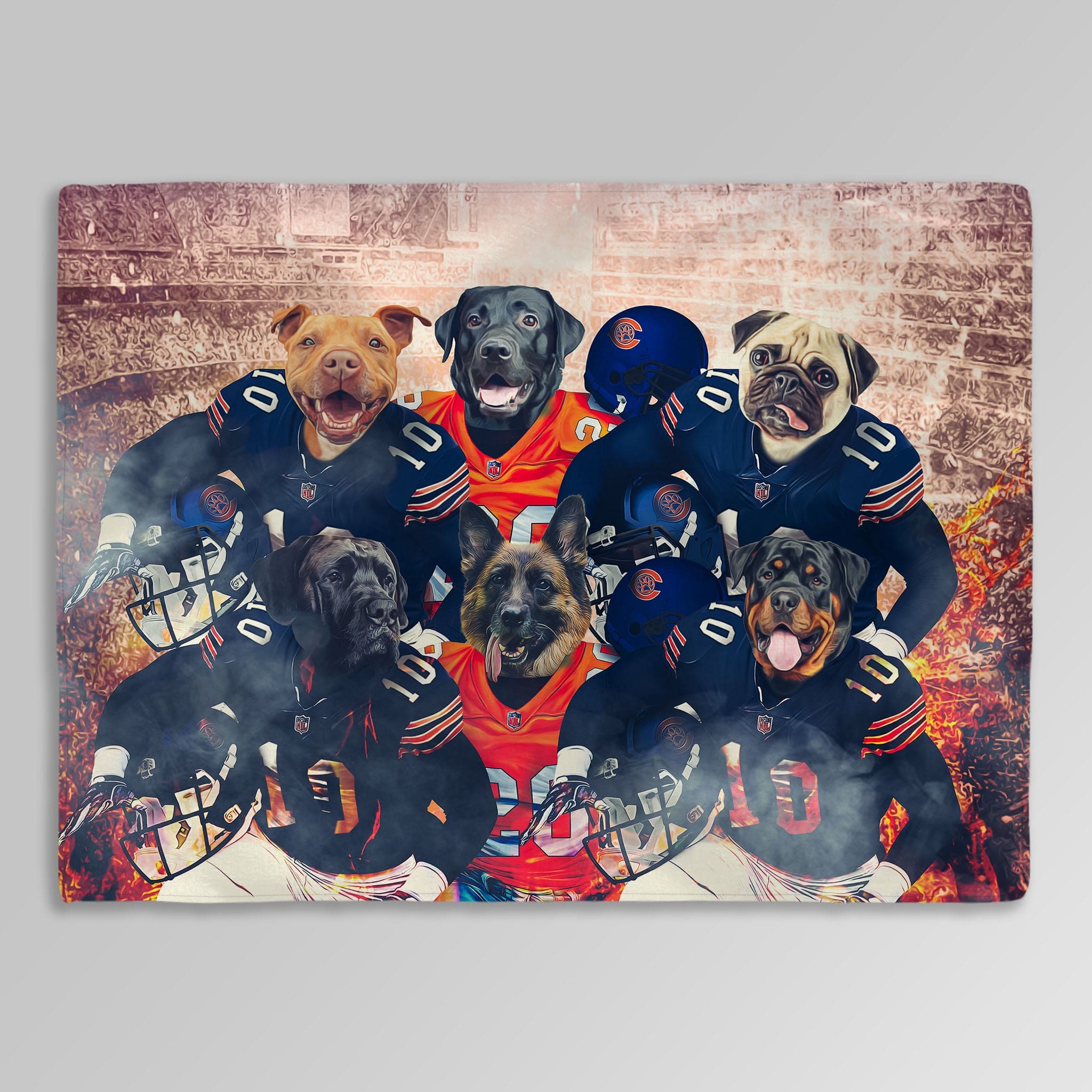 &#39;Chicago Doggos&#39; Personalized 6 Pet Blanket