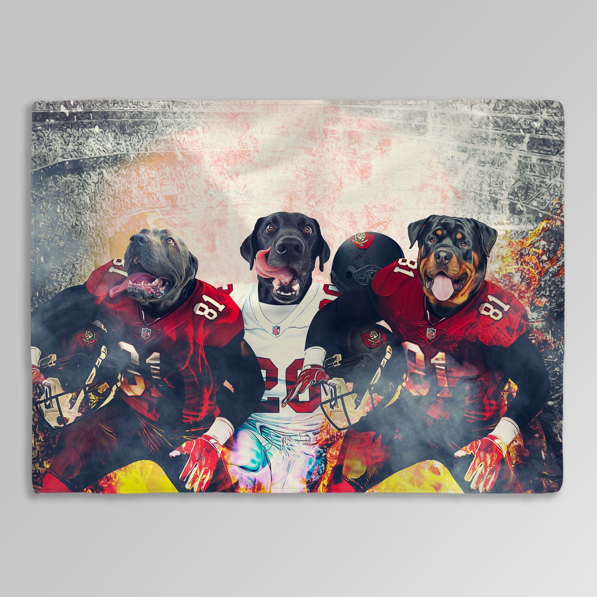 &#39;Tampa Bay Doggos&#39; Personalized 3 Pet Blanket