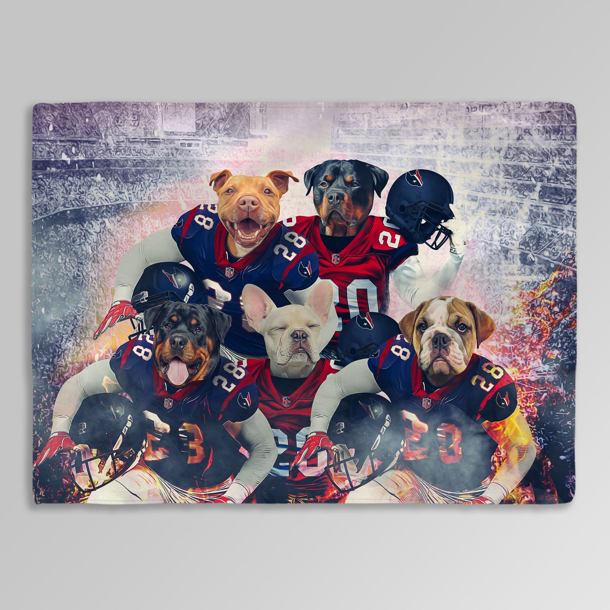 &#39;Houston Doggos&#39; Personalized 5 Pet Blanket