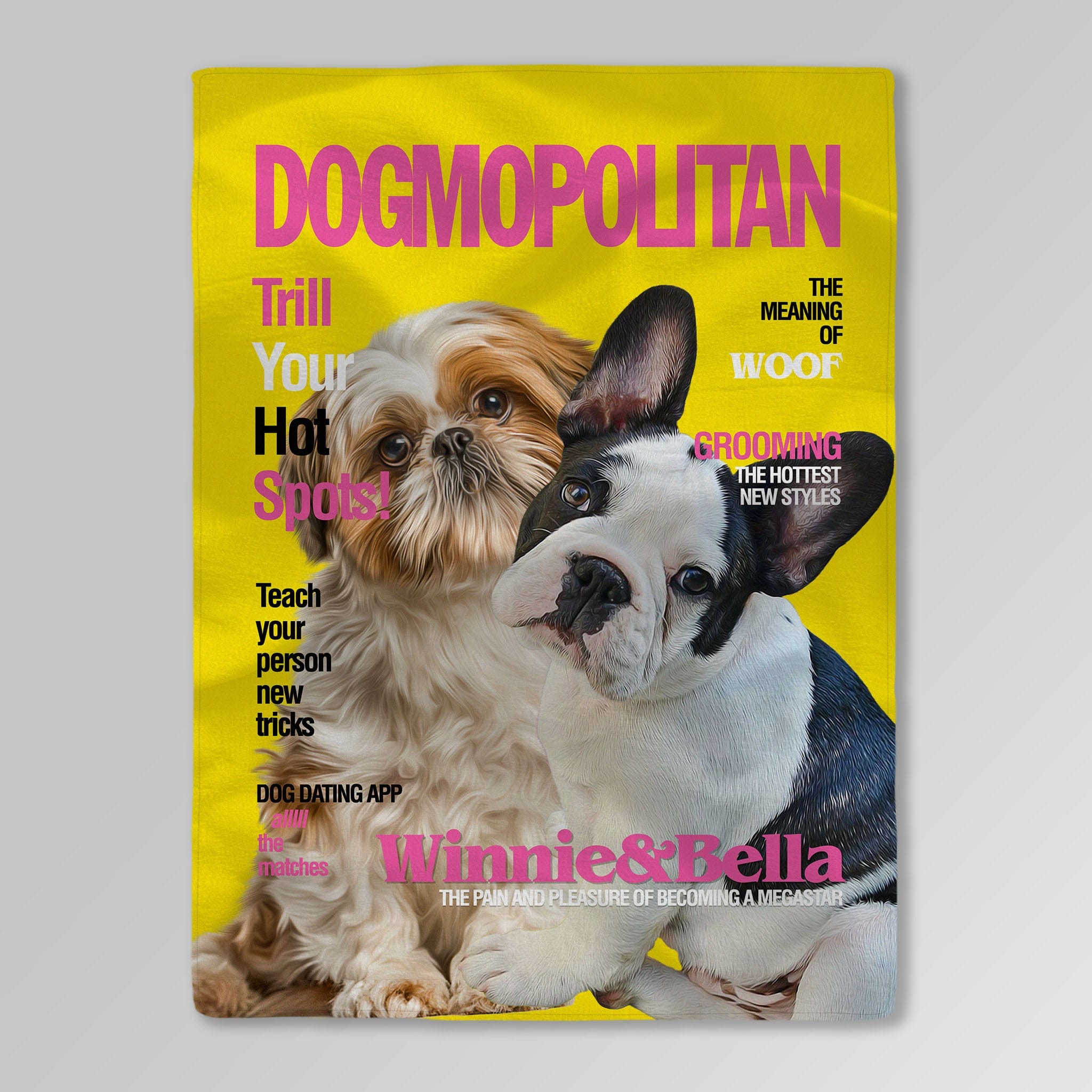 &#39;Dogmopolitan&#39; Personalized 2 Pet Blanket