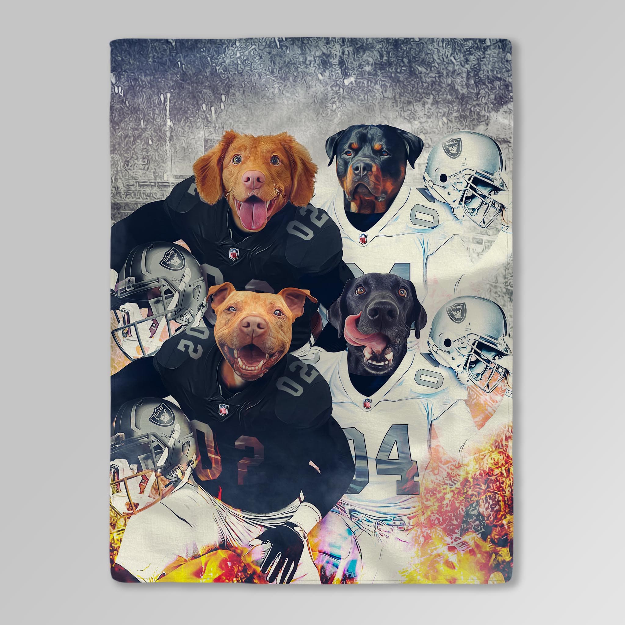 &#39;Oakland Doggos&#39; Personalized 4 Pet Blanket