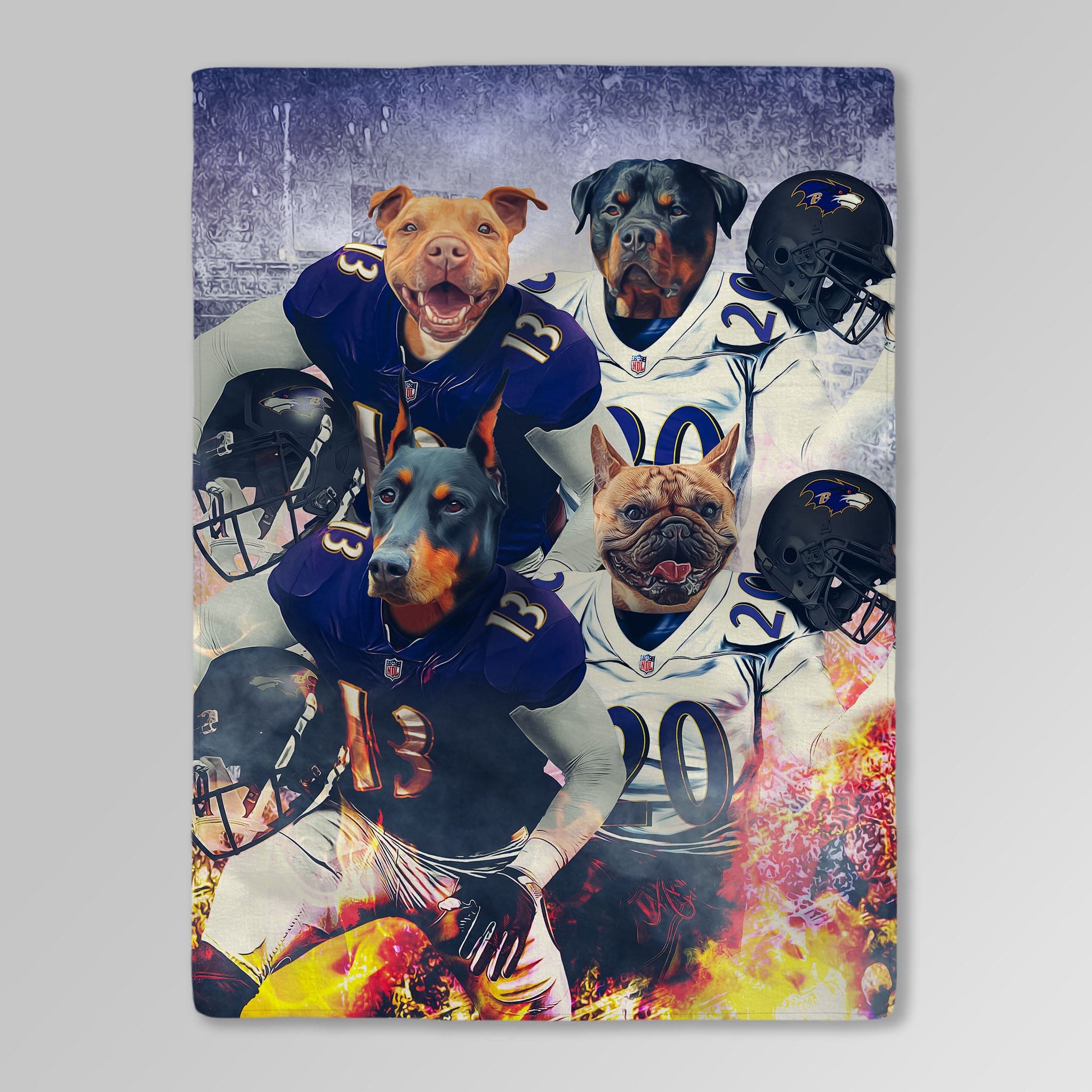 &#39;Baltimore Doggos&#39; Personalized 4 Pet Blanket