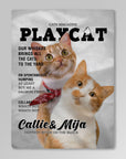 'Playcat' Personalized 2 Pet Blanket