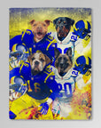 'Los Angeles Doggos' Personalized 4 Pet Blanket