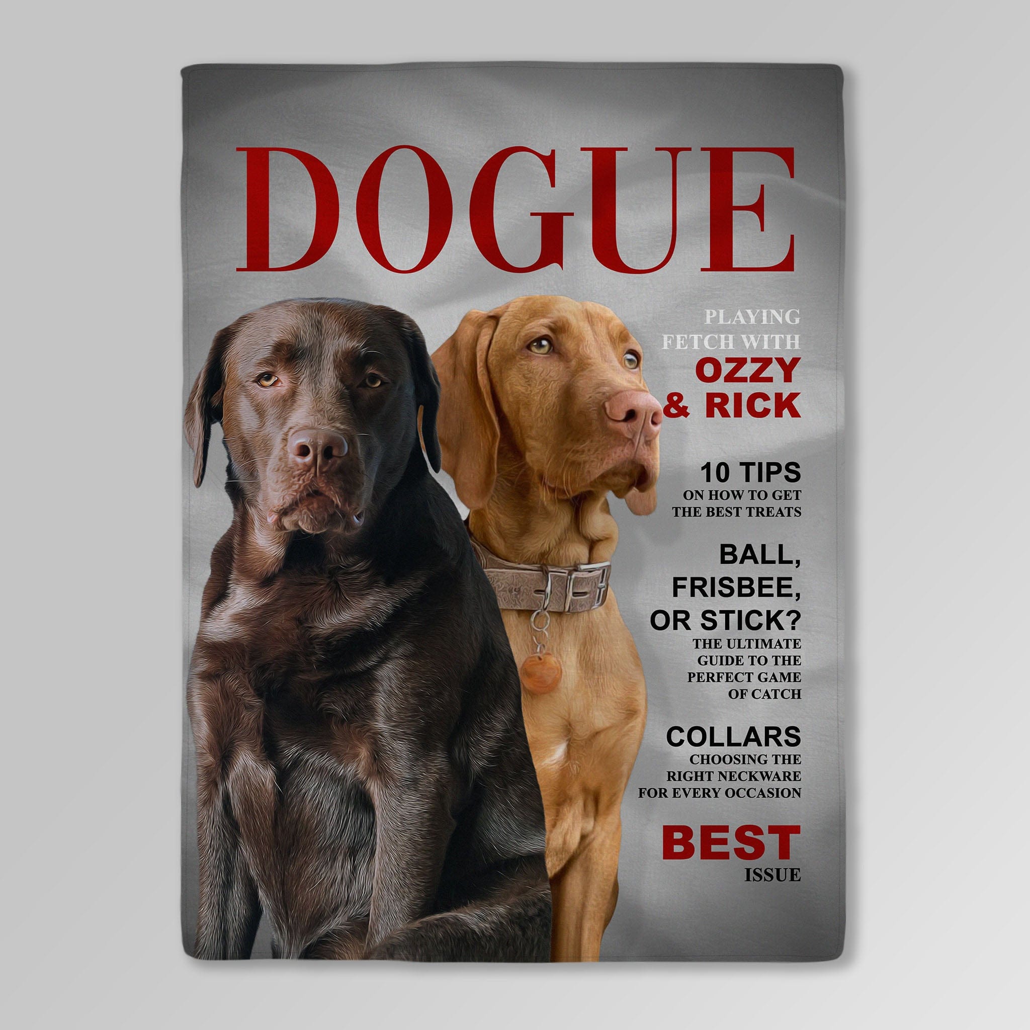 Manta personalizada para 2 mascotas &#39;Dogue&#39;