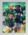 'New York Jet-Doggos' Personalized 4 Pet Blanket