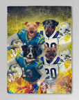 'San Diego Doggos' Personalized 4 Pet Blanket
