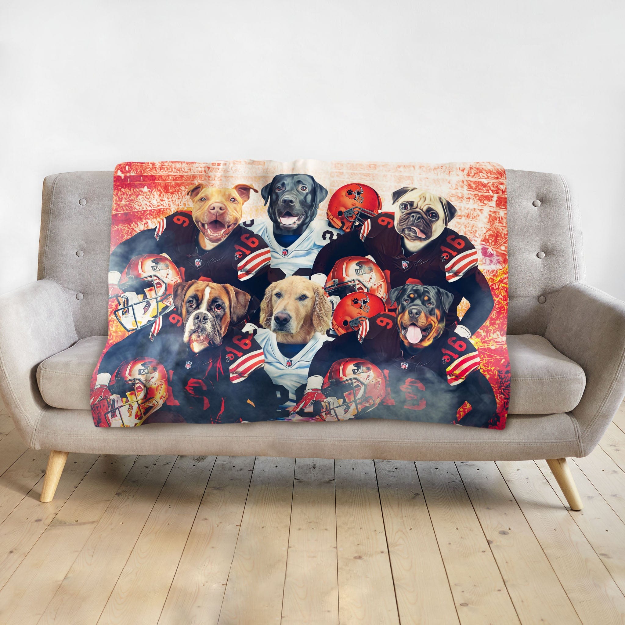 &#39;Cleveland Doggos&#39; Personalized 6 Pet Blanket
