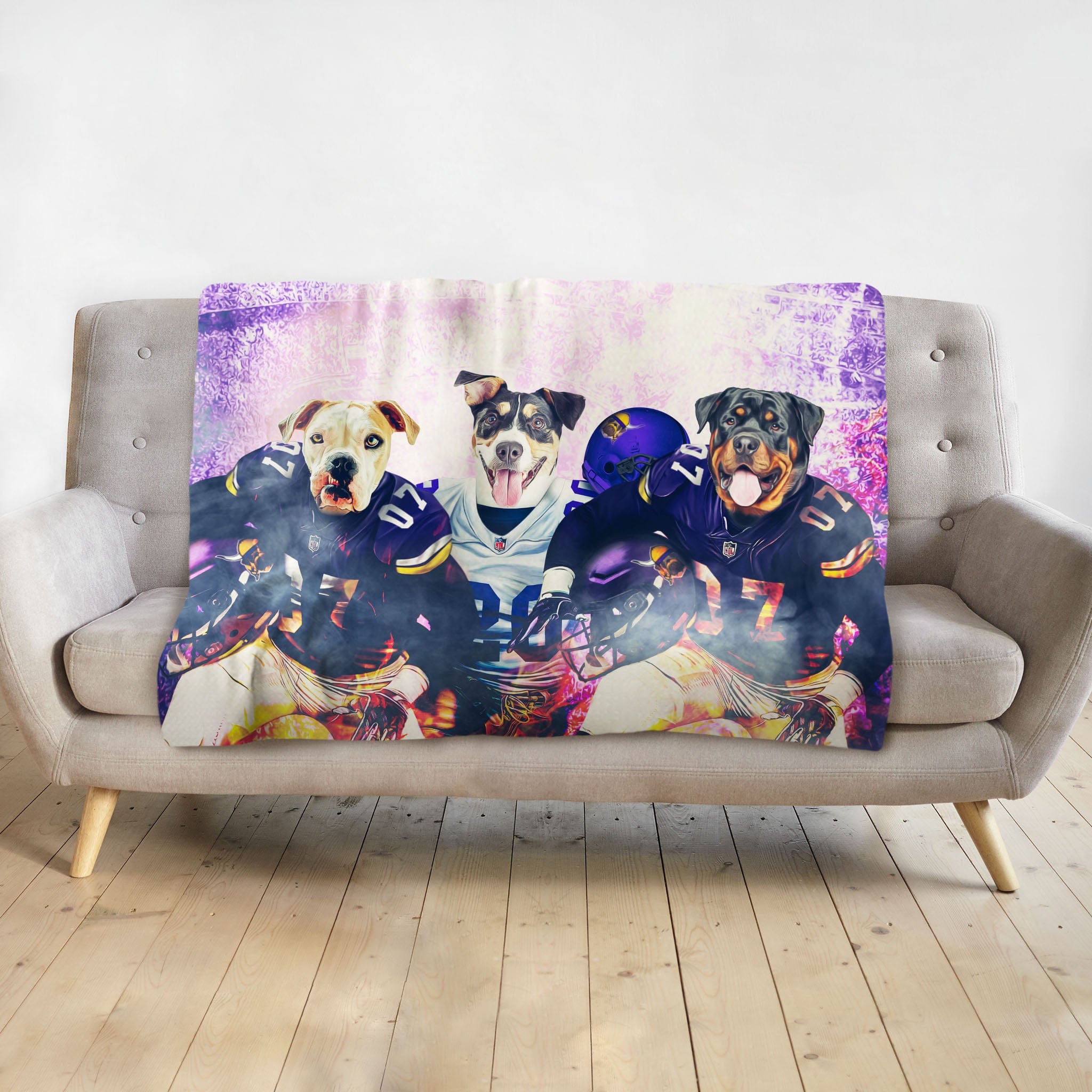 &#39;Minnesota Doggos&#39; Personalized 3 Pet Blanket