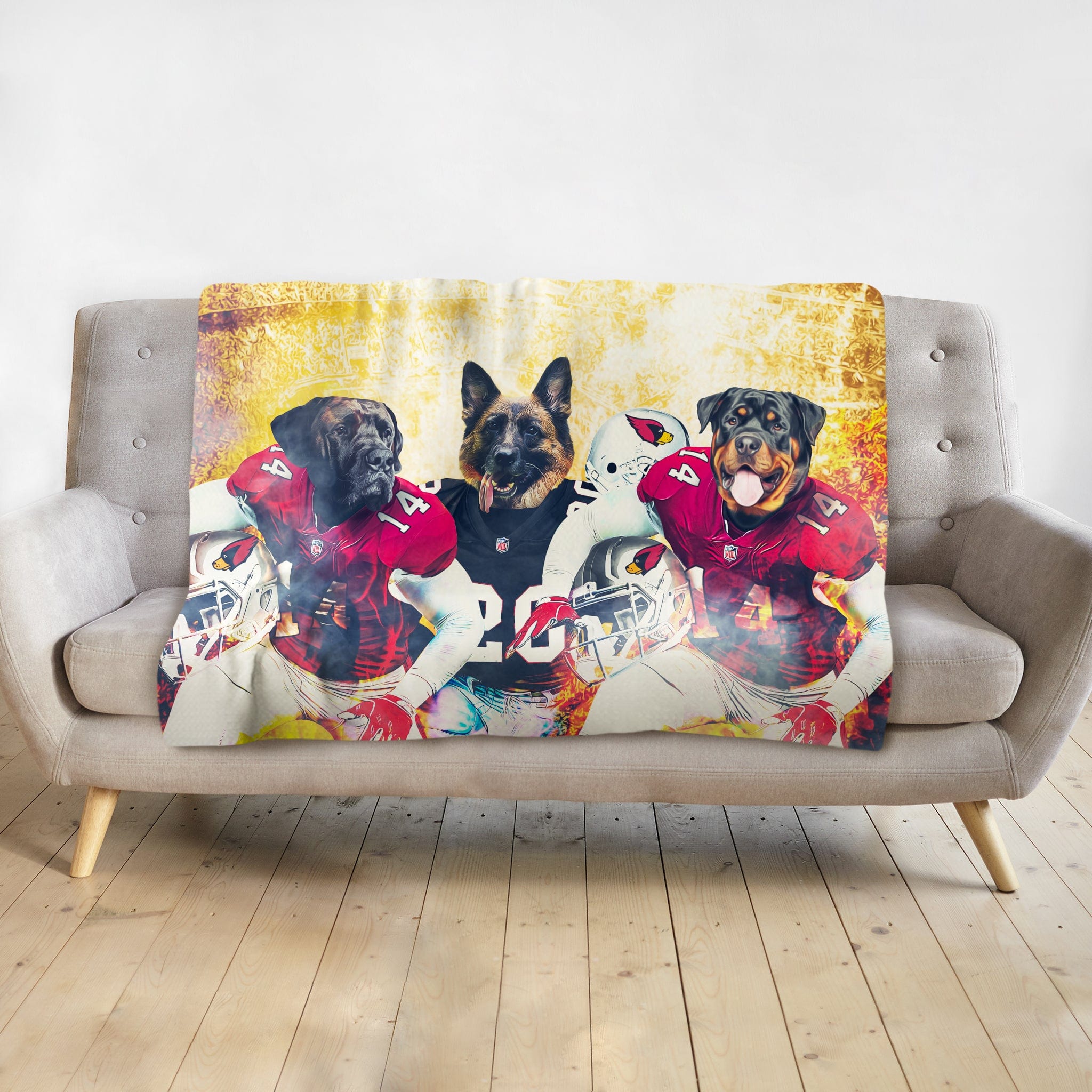 &#39;Arizona Doggos&#39; Personalized 3 Pet Blanket