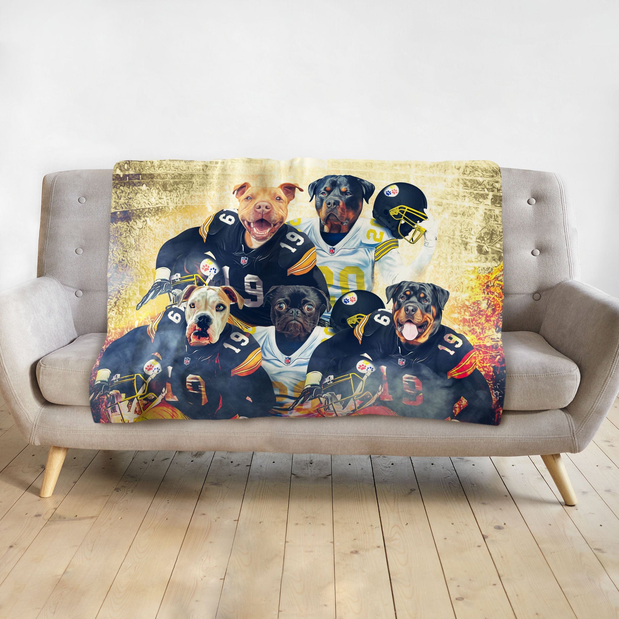 &#39;Pittsburgh Doggos&#39; Personalized 5 Pet Blanket