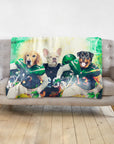 'New York Jet-Doggos' Personalized 3 Pet Blanket