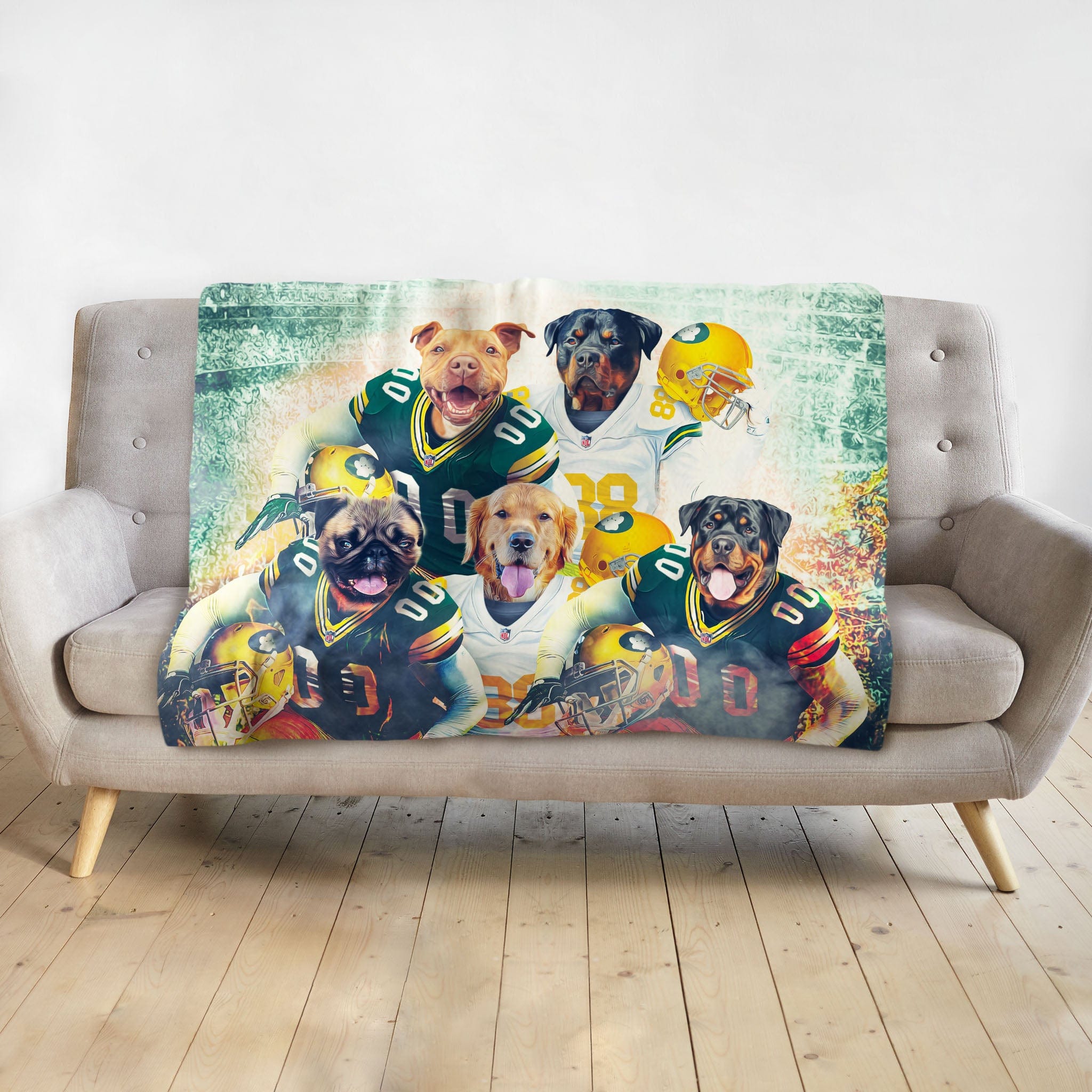 &#39;Green Bay Doggos&#39; Personalized 5 Pet Blanket