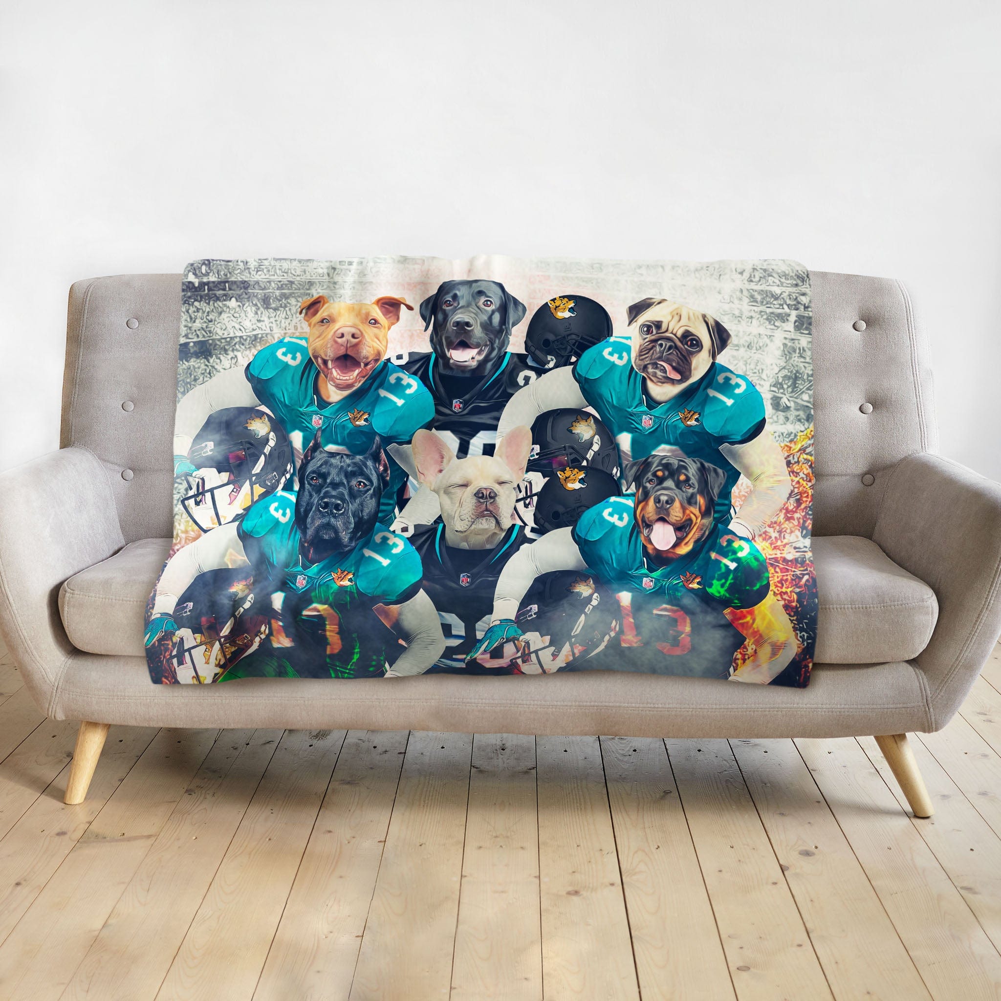 &#39;Jacksonville Doggos&#39; Personalized 6 Pet Blanket