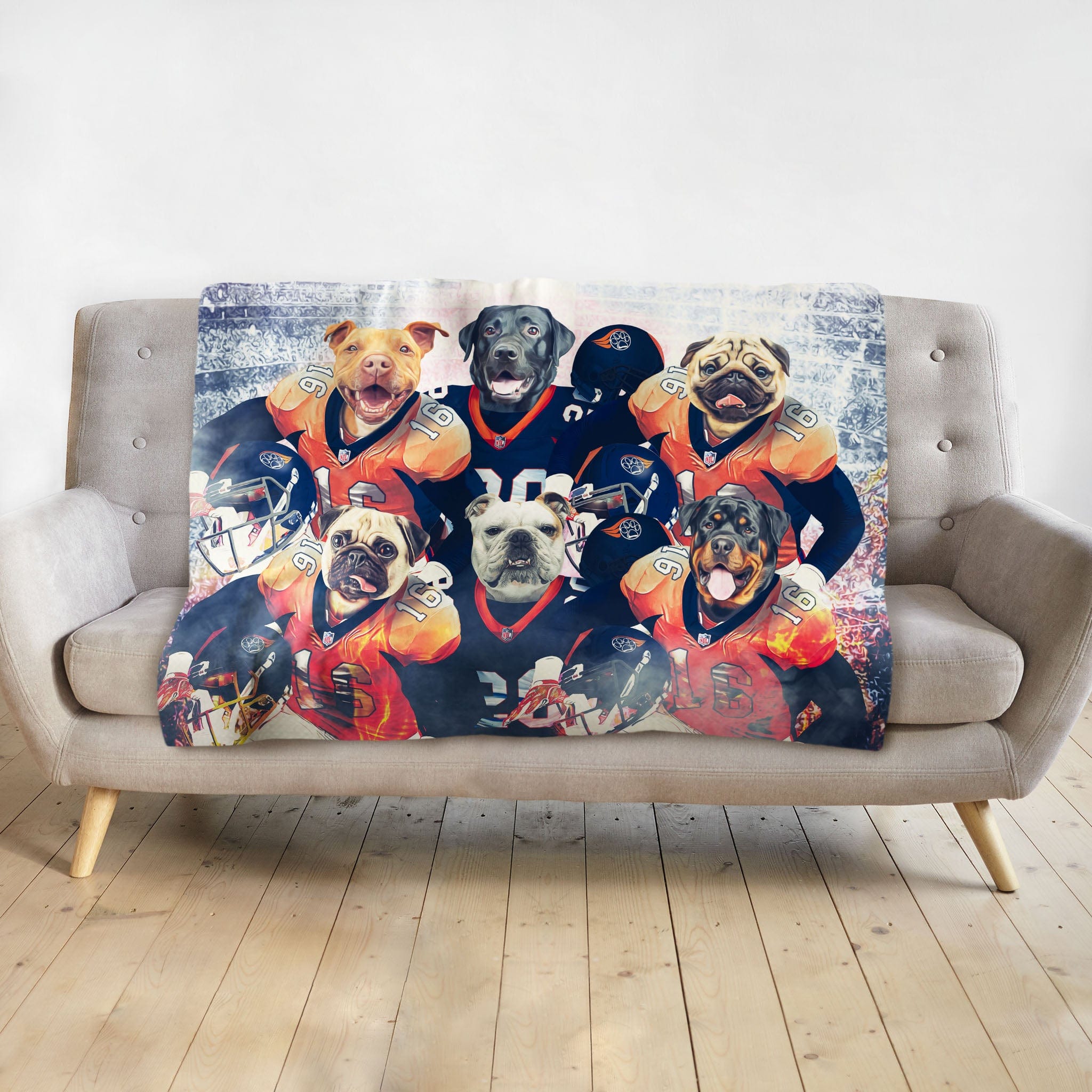 &#39;Denver Doggos&#39; Personalized 6 Pet Blanket