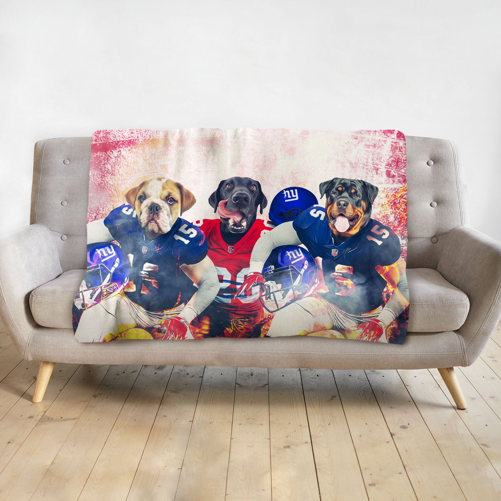 &#39;New York Doggos&#39; Personalized 3 Pet Blanket