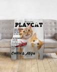 'Playcat' Personalized 2 Pet Blanket