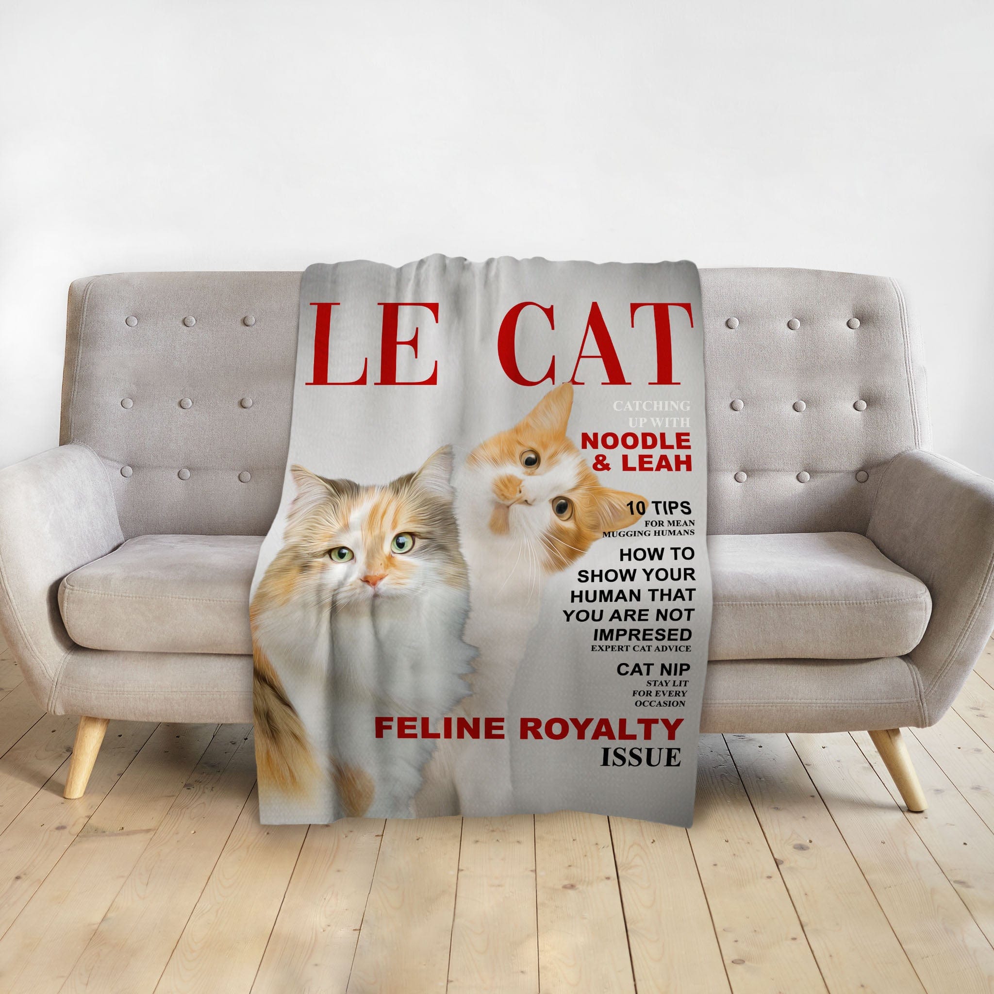 &#39;Le Cat&#39; Personalized 2 Pet Blanket