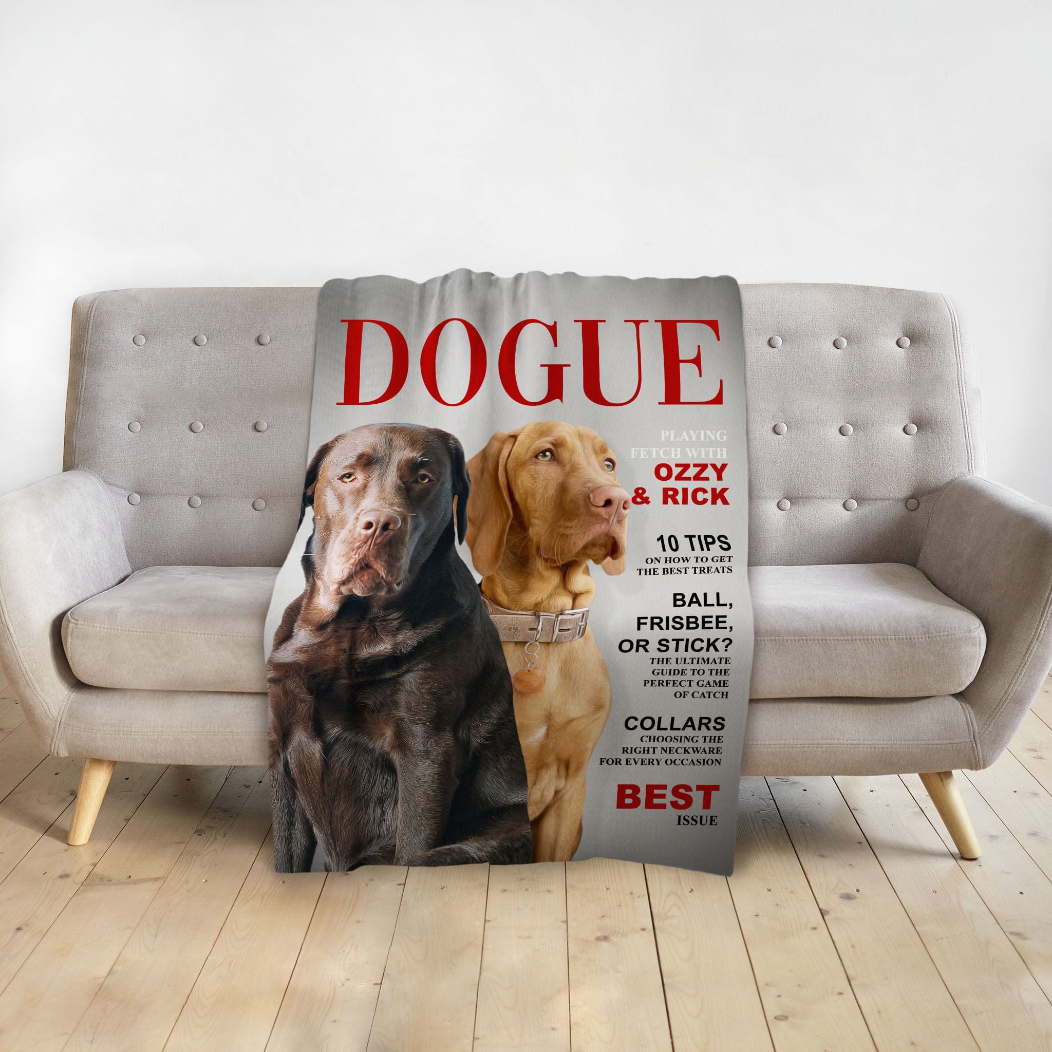 Manta personalizada para 2 mascotas &#39;Dogue&#39;