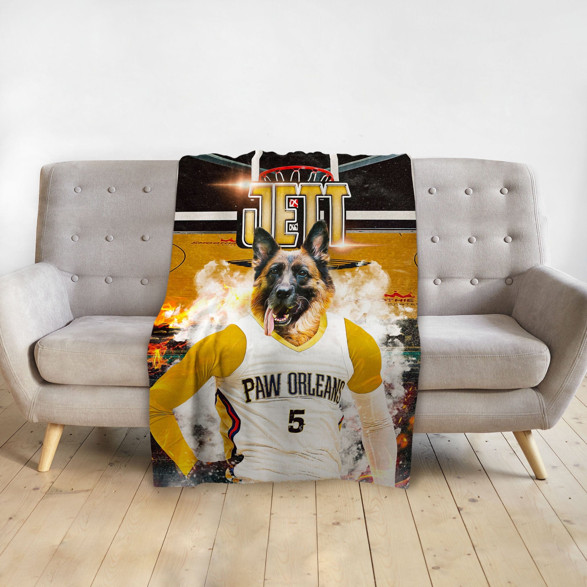 &#39;Paw Orleans Pelicans&#39; Personalized Pet Blanket