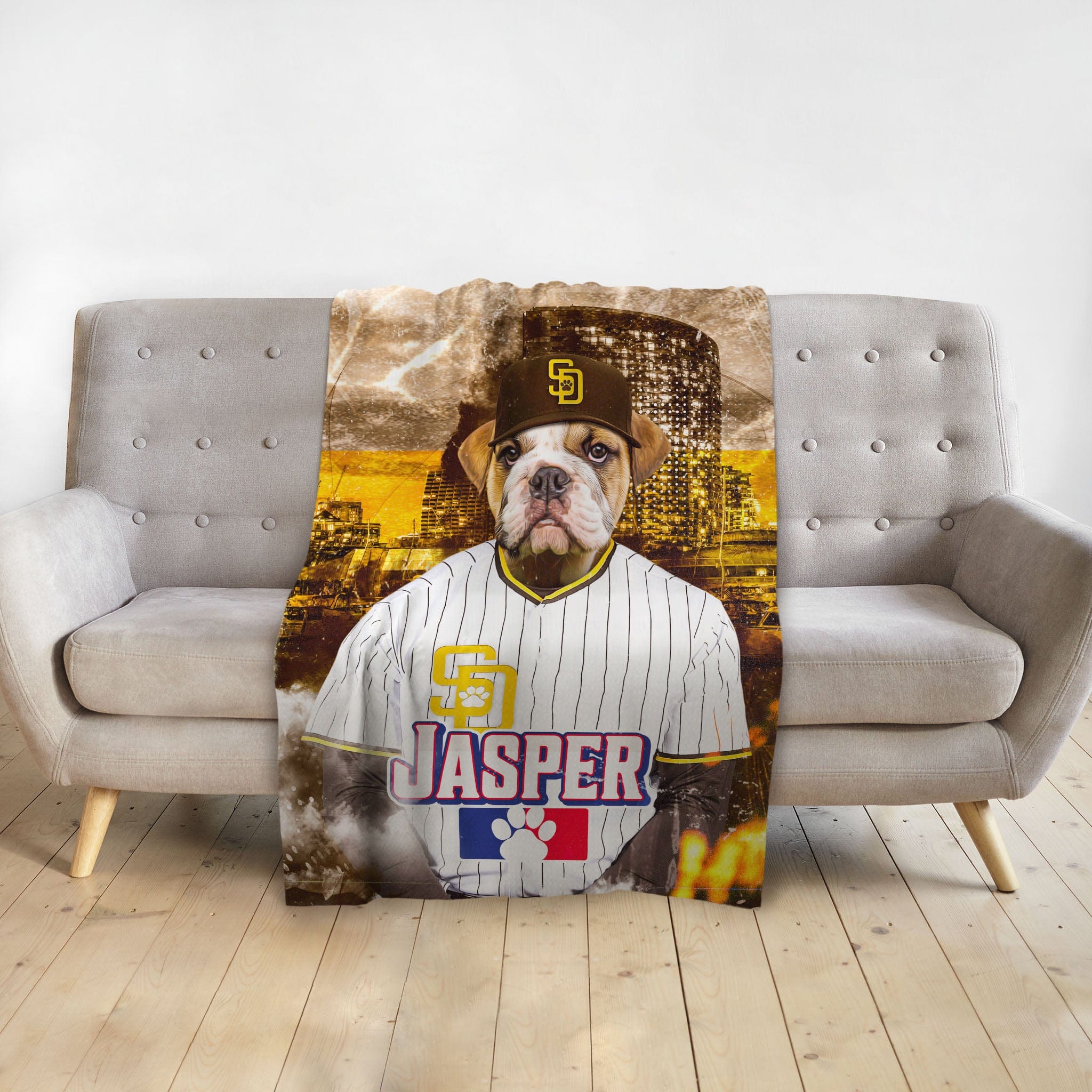 &#39;San Doggo Padres&#39; Personalized Pet Blanket