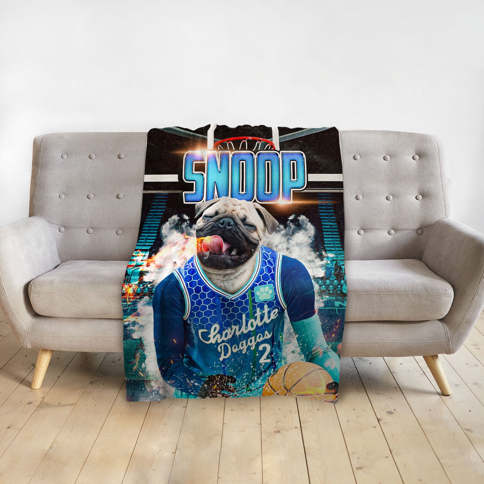 &#39;Charlotte Hornets Doggos&#39; Personalized Pet Blanket