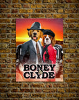 'Boney and Clyde' Personalized 2 Pet Mini Portrait