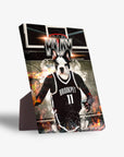 Personalized Brookpet Nets standing canvas featuring a French bulldog in a black basketball jersey.