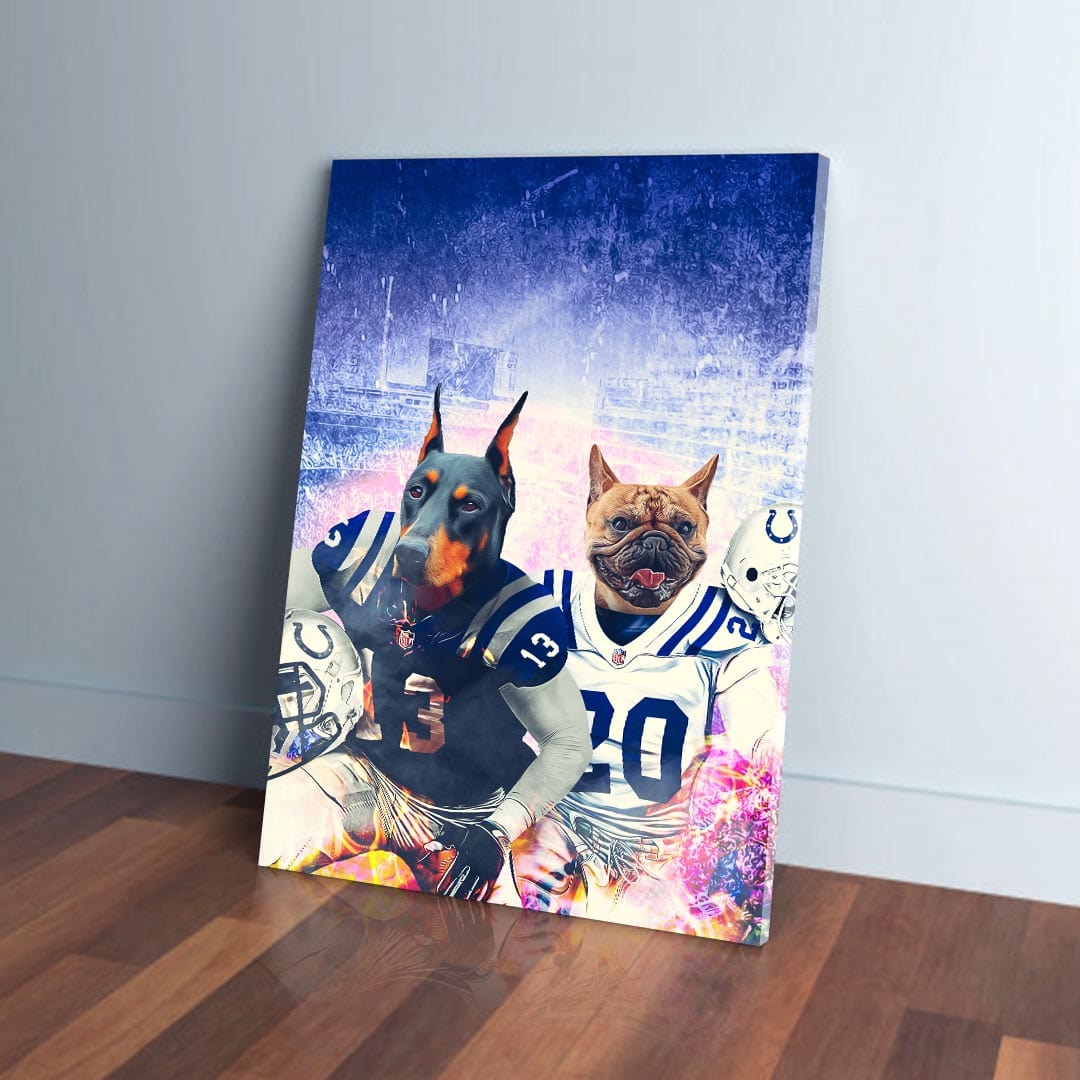 &#39;Indianapolis Doggos&#39; Personalized 2 Pet Canvas