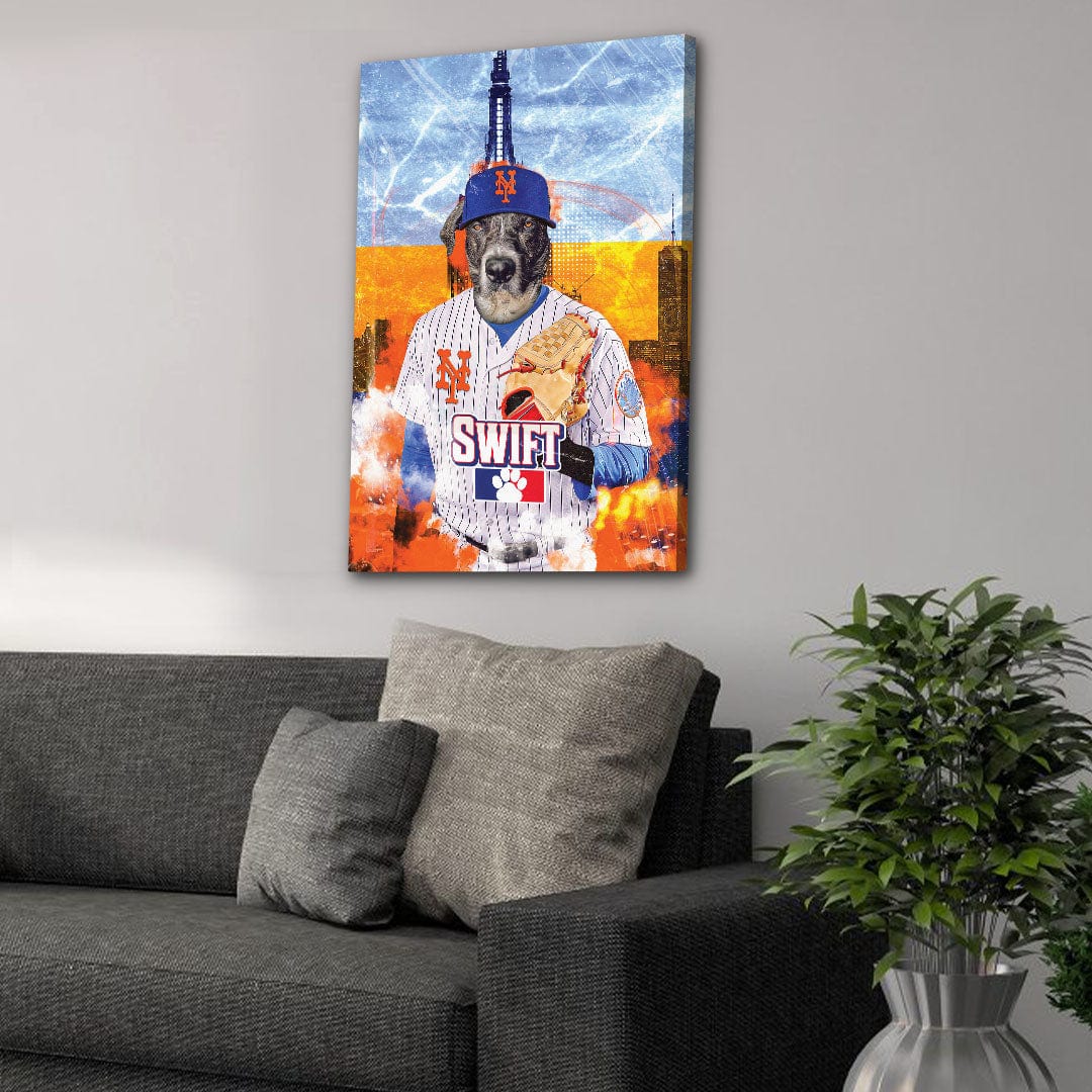 &#39;New York Mets Doggos&#39; Personalized Pet Canvas
