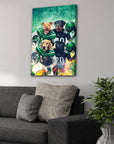 'New York Jet-Doggos' Personalized 4 Pet Canvas