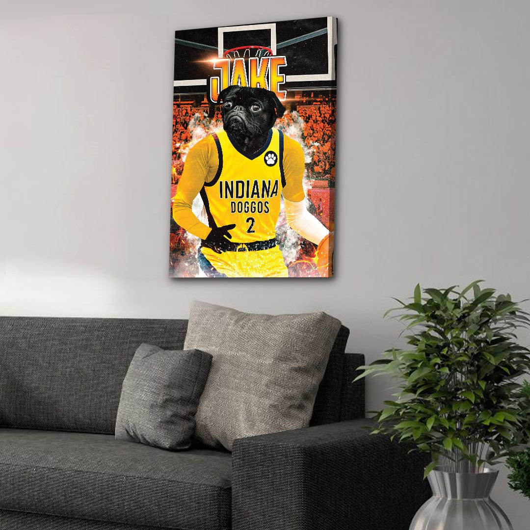 &#39;Indiana Pacers Doggos&#39; Personalized Pet Canvas