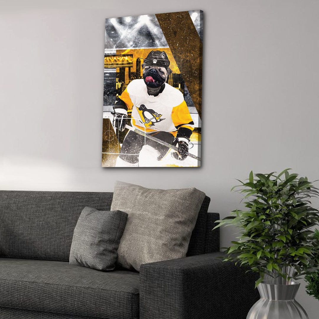 &#39;Pittsburgh Doggos Hockey&#39; Personalized Pet Canvas