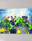 'Seattle Doggos' Personalized 3 Pet Canvas