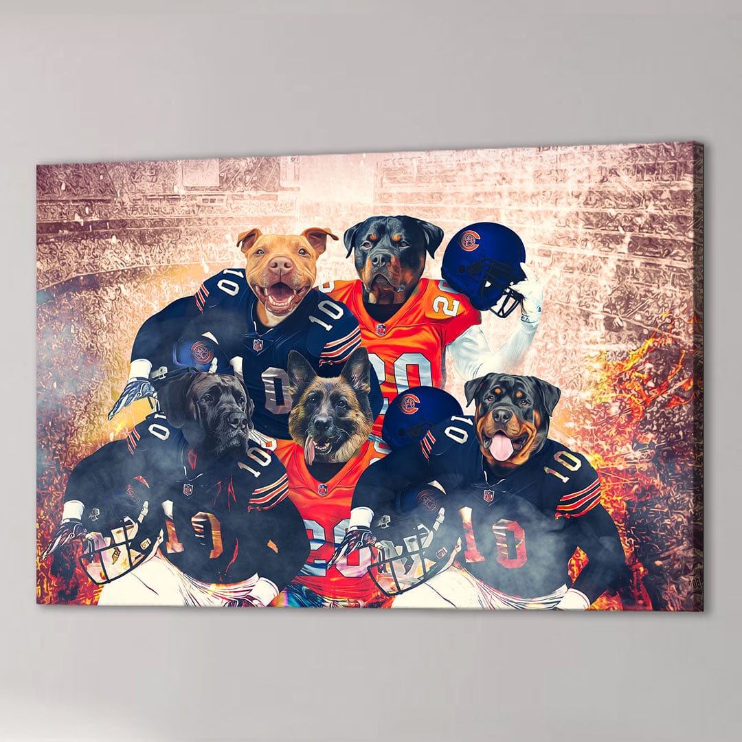 &#39;Chicago Doggos&#39; Personalized 5 Pet Canvas