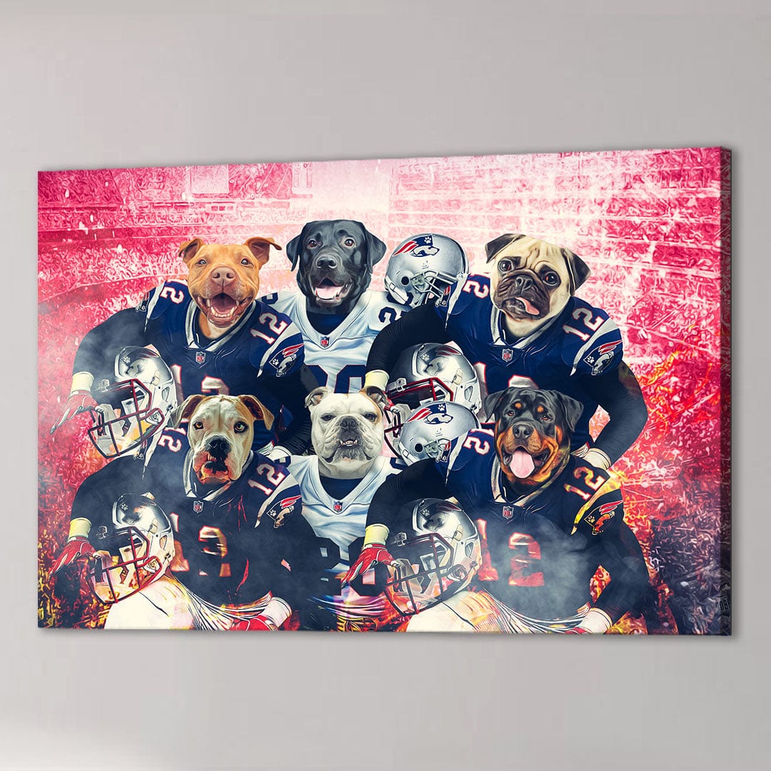 &#39;New England Doggos&#39; Personalized 6 Pet Canvas